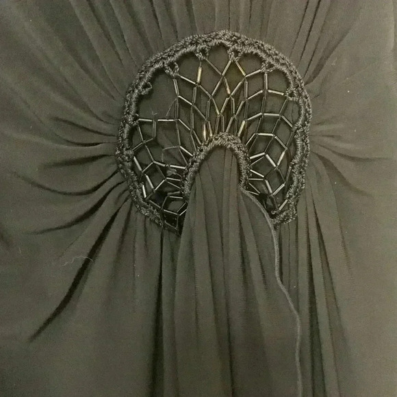 Joseph Ribkoff black, jersey knit, stretch, gathered at the waist, flowing dress - Picture 7 of 7